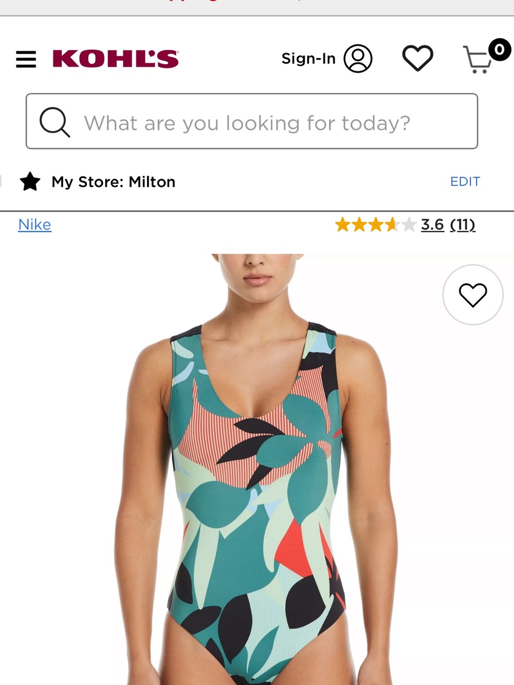 Nike Black Multi-Color Graphic One-Piece Swimsuit